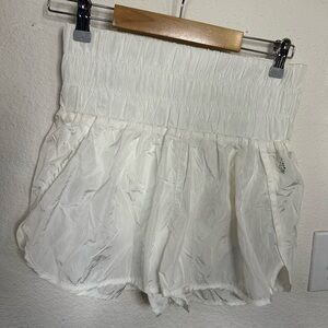 Free people movement white athletic smocked waist shorts large lined
